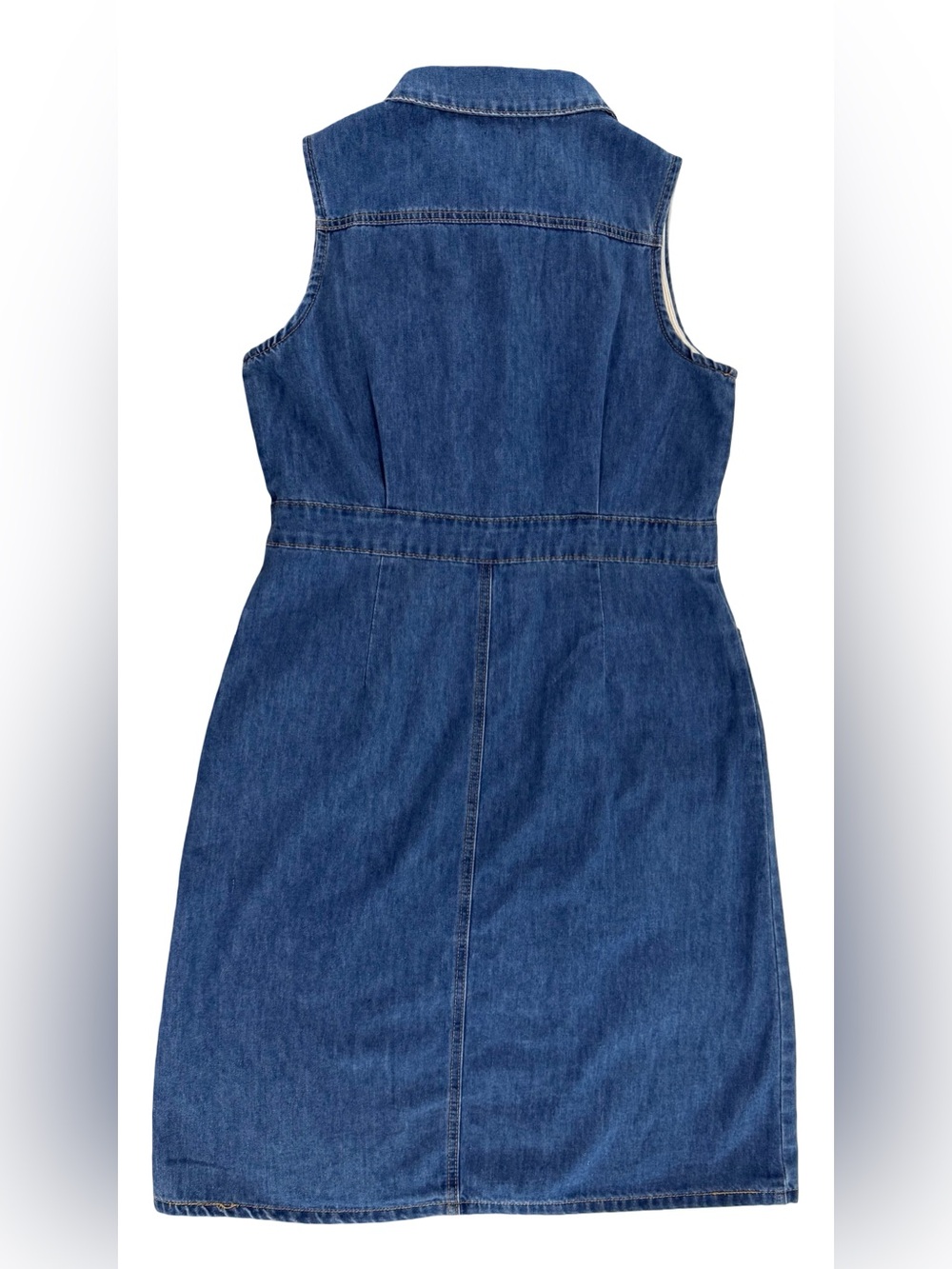 Coco Carmen Raleigh Sleeveless Denim Dress NWT Button Front Casual Midi size S/M - Picture 10 of 10